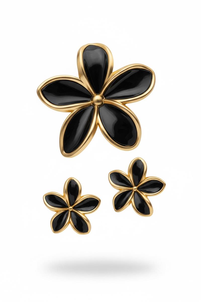 set di tre pinze a forma di fiore flower